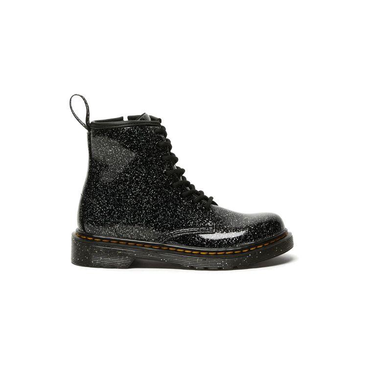 Dr. Martens Stivali Junior 1460 Paillettes Suola Lucida alla Moda Casual con Zip Stivali per Bambini Nero 27050001