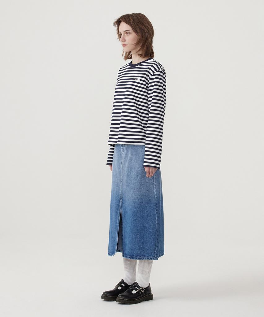 COVERNAT WOMAN Striped Long Sleeve Navy