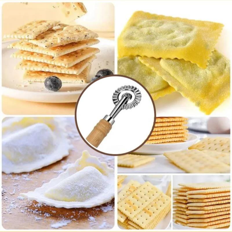 Stainless Steel Ravioli Cutter Wheel Professional Pizza Roller Knife Sharp Dough Cutter Bakery Tool Kitchen Pizza Slicer