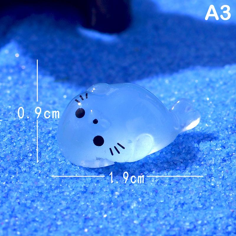 1/4pcs Glow-in-the-Dark Seal Figurine Marine Animals Small Ornament Mini Aquarium Decor