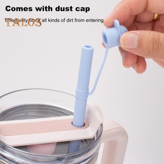 1/6Pcs Silicone Straw Set for 30/40oz Tumblers Reusable Straws with Covers Food-Grade Easy To Clean Replacement Silicone Straws for Travel Outdoor