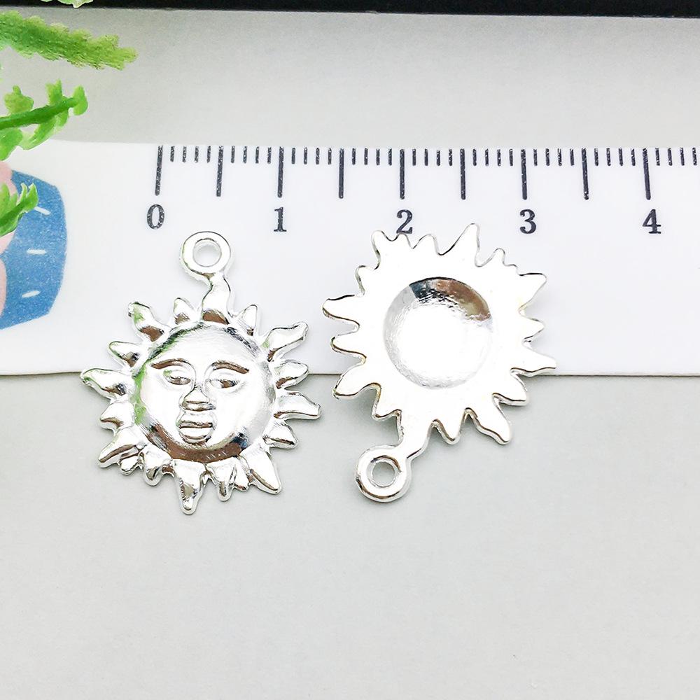 100-Piece Five-Color Alloy Sun, Moon, and Star Pendant Charms for DIY Jewelry