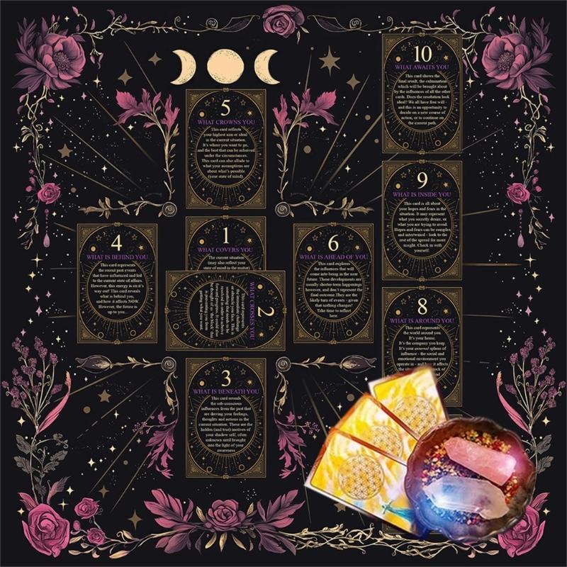 Divinations Cards Table Cloth Tapestry Reading Card Tarots Tablecloth Astrologys Witchcrafts Deck Cloth Wall Decoration