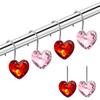 12Pcs Valentine Heart Shape Shower Curtain Hooks, Stainless Steel Valentines Day Decorative Shower Curtain Hooks Valentines Bathroom Decor