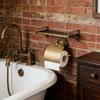 European Brushed Toilet Paper Holder Wall Mounted Space Saving Retros Gold Decorative Bathroom Accessories