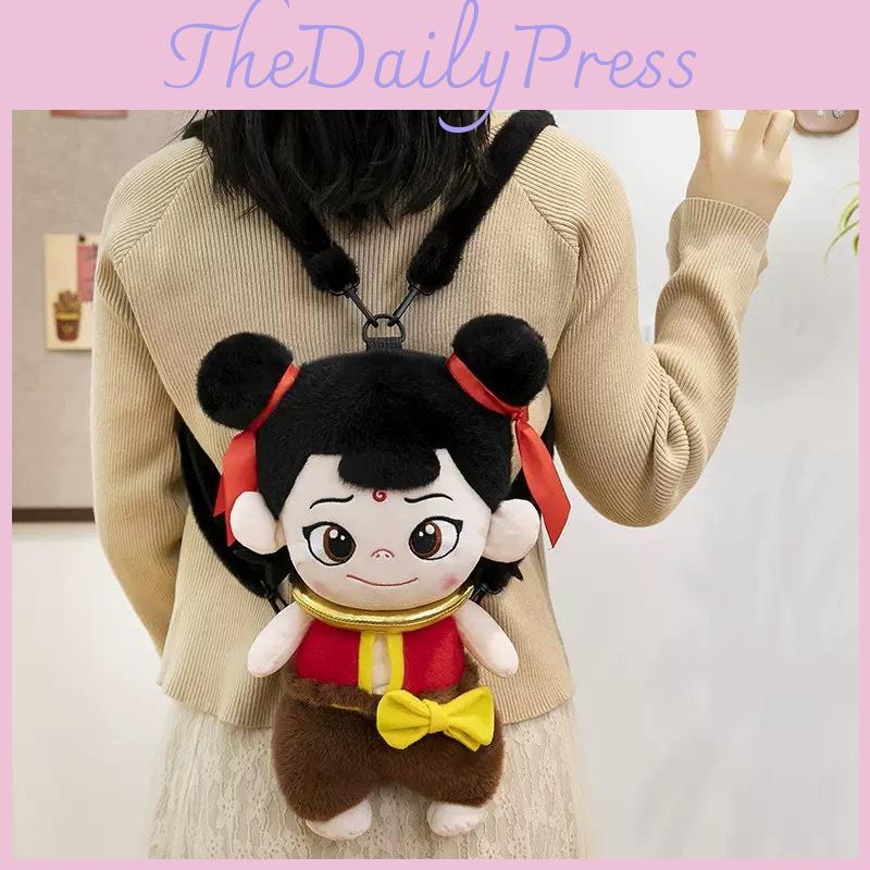 Zha 2 Ne Themed Cute Cartoon Plush Backpack Arched Shoulder Straps Children