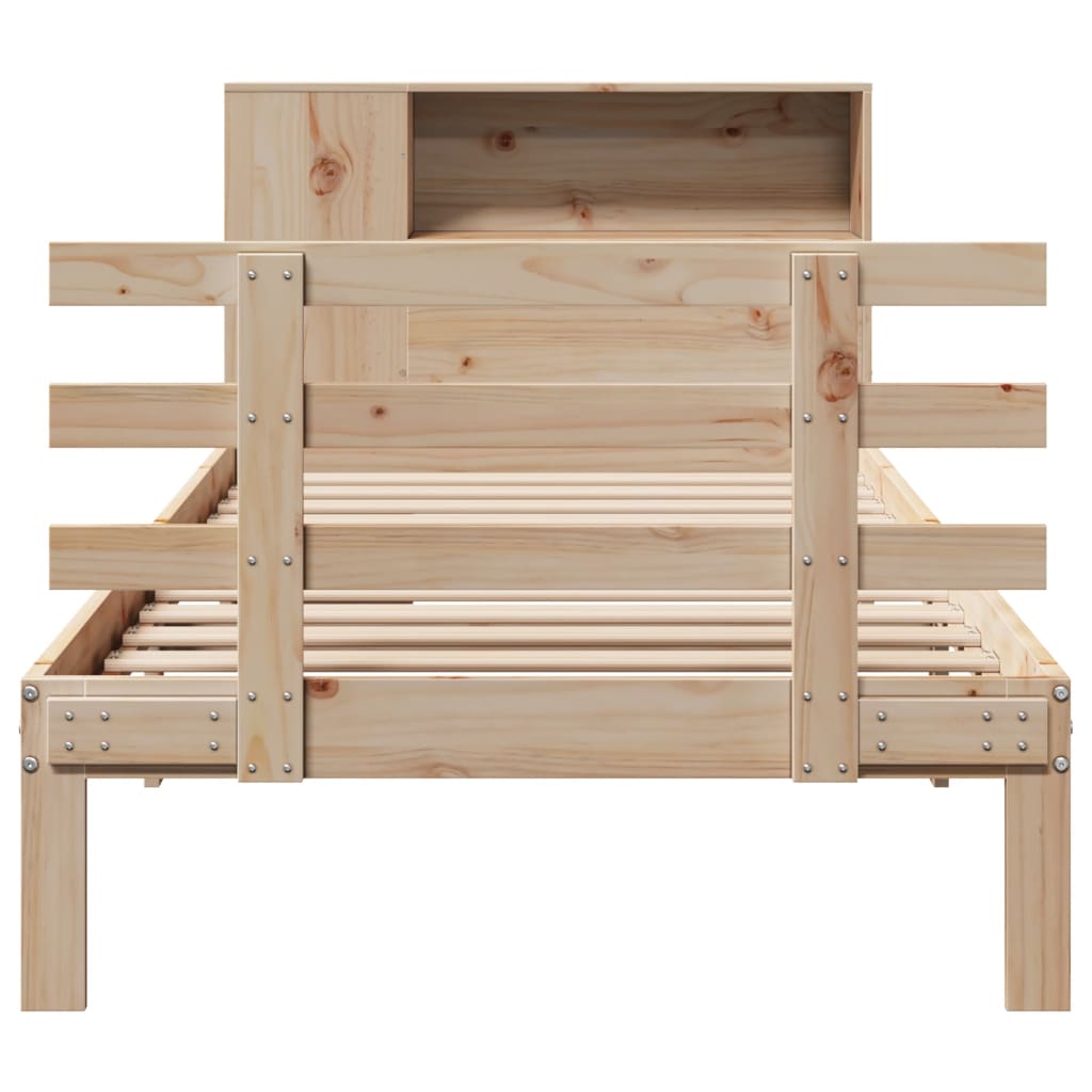 Bookshelf Bed without Mattress 75 x 190 cm Solid Pine Wood