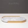 Modern White Oval Marble Decorative Tray