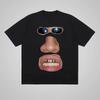 2026 New Y2K Style Fun Face Print Black Roundneck Tshirt Hiphop Style for Both Unisexs and Women Summer Clothing T Shirt