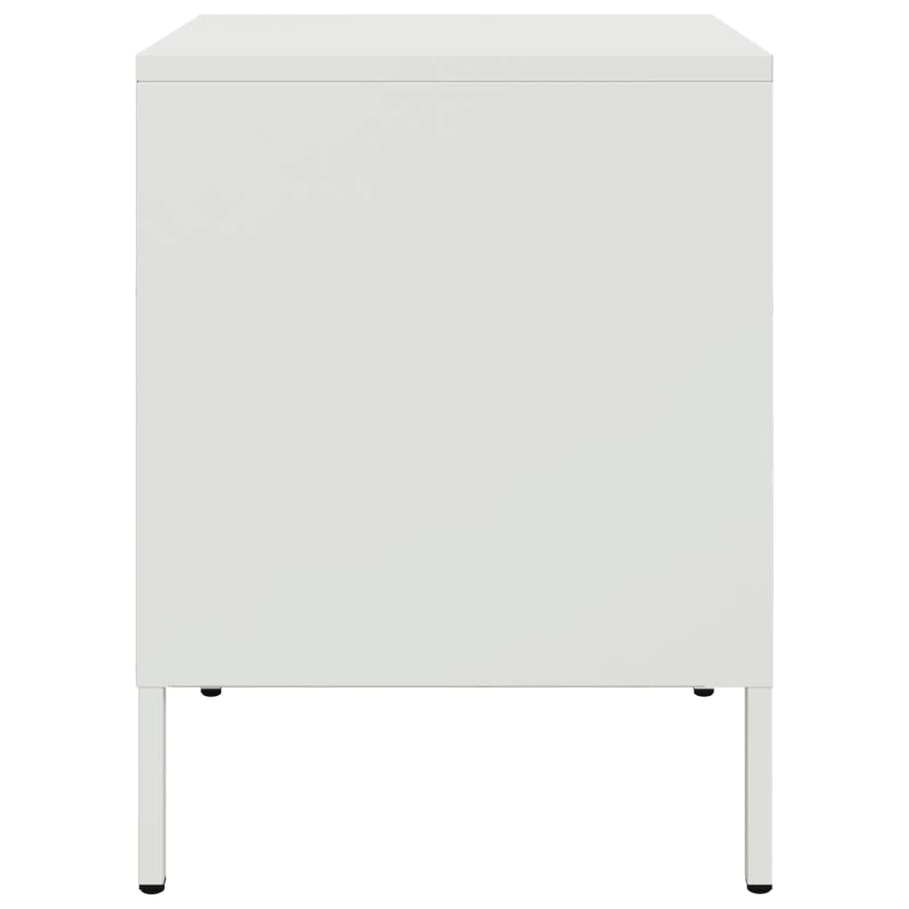 Nightstands 2 Pcs. White 36 X 39 X 50.5 Cm Steel