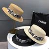 Straw Hat Women's Summer Beach Seaside Vacation Sunshade Sunscreen Hat Straw Temperament Flat Top Top Hat New Sun Hat