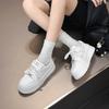 thick-soled leather little white shoes women's 2025 new spring height increase 6cm lace-up ultra-light sports and leisure board shoes