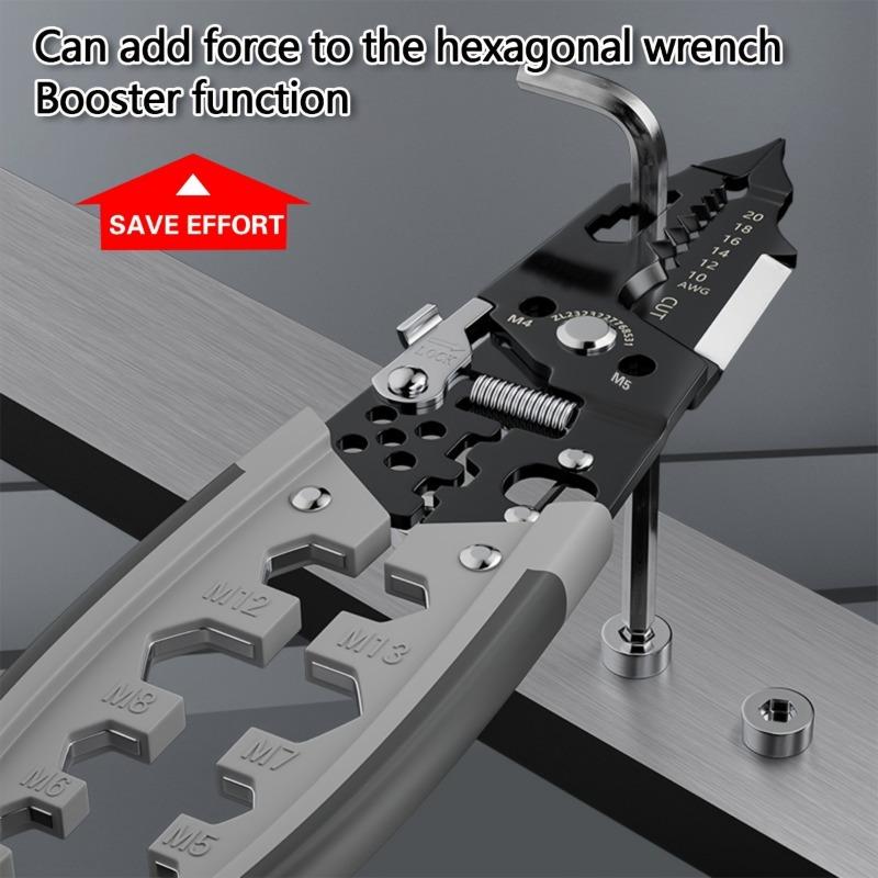 Alicate Decapador de Fios Industrial de Alta Dureza Para Cortar Crimpar Fixar Fios Ferramentas Profissionais para Eletricistas Projetos DIY