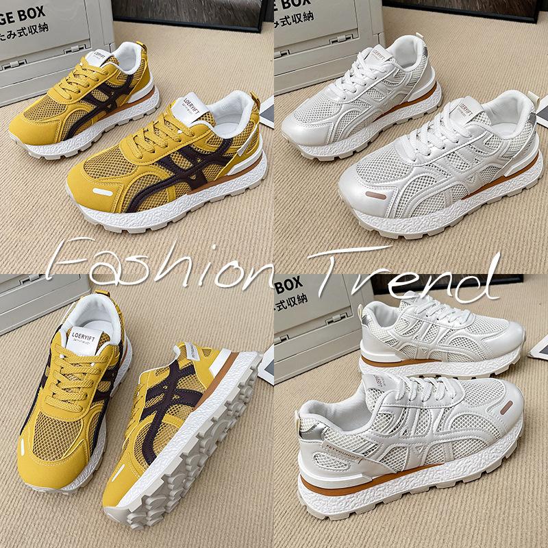 2025 Spring Forrest Gump Shoes Women's New Versatile Casual Mesh Breathable Round Head Showing Feet Small Thick-soled Jogging Sneakers