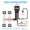 LED Light Bar Wiring Harness Kit, 300W 2 Leads 16 AWG Universal LED Work Light Bar Wiring Harness with 12V 40A Relay On & Off