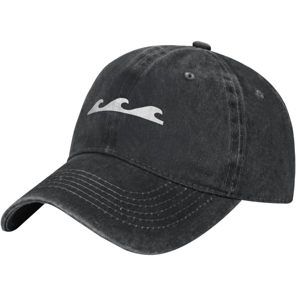 Wellen-Grafik gewaschene Baumwolle Baseballkappe verstellbar niedriges Profil Sonnenhut für Unisex Damen