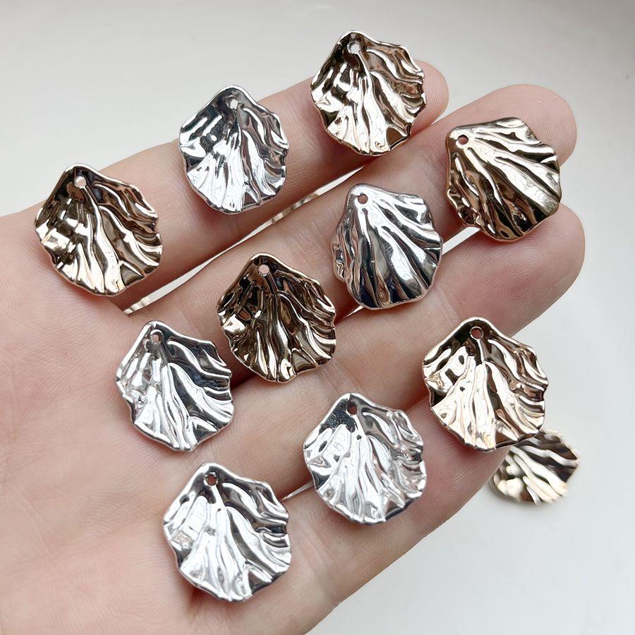 

20 pieces of 17 * 20mm UV plated gold silver leaf bead pendant suitable for jewelry making, bracelet, earring decoration різнокольоровий