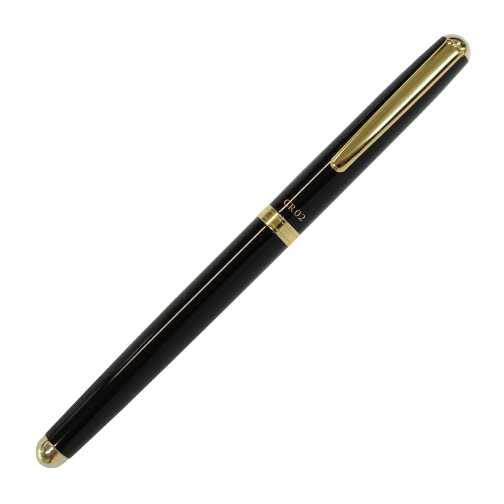 Auto Water-Based Ballpoint Pen, Gold Parts Model CR02G, Black Barrel, CR02-05-GBK