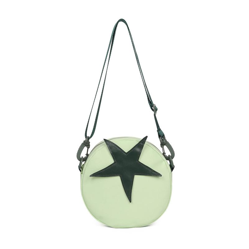 

Mori ins women s bag Korean version of tomato fruit bag Japanese cute little girl contrasting color one shoulder crossbody small round bag tide зелений