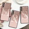 Letter Pink Shiny M R Case For Samsung Galaxy S24 S23 S22 Ultra S20 FE S21 S10 Note 20 10 Plus Phone Cover