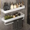 Bathroom Multifunctional Storage Rack, Space Aluminum Anti Rust Wall Mounted Storage Rack Single-Layer