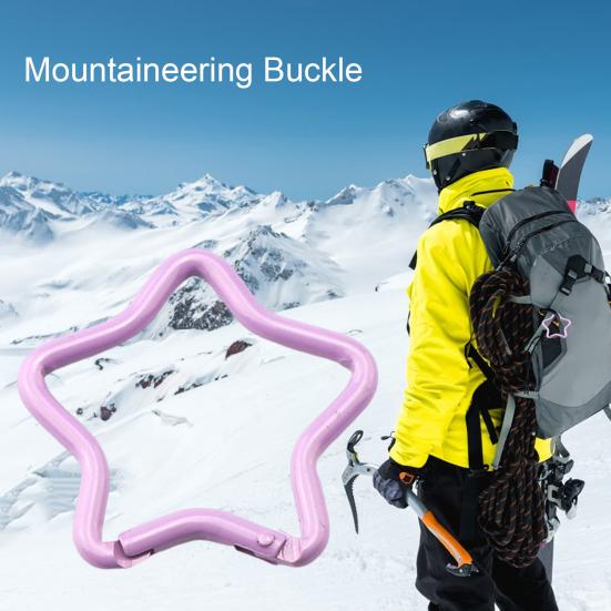 10Pcs Multicolor Pentagram Star Carabiner Buckle Aluminum Alloy Carabiner Hook Clips DIY Accessories for Keychain Buckle for Camping Hiking