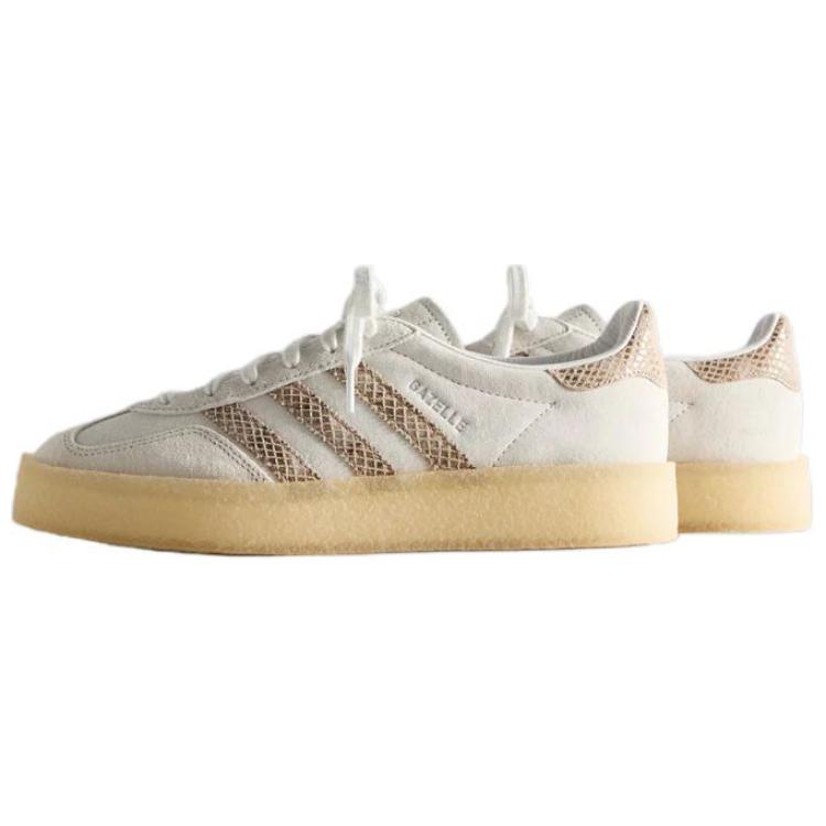 Adidas Ronnie Fieg X Clarks X 8th Street Gazelle Indoor Kithmas Unisex Sneakers Cream Crystal-White Brown JS1754