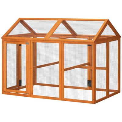 Large Chicken Run, Wooden Chicken Coop, with Combinable Design - Wood Effect