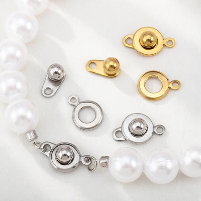 5/10 Stück Edelstahl-Druckknopfverschlüsse für Schmuckherstellung, ideal für DIY-Armbänder und Halsketten.