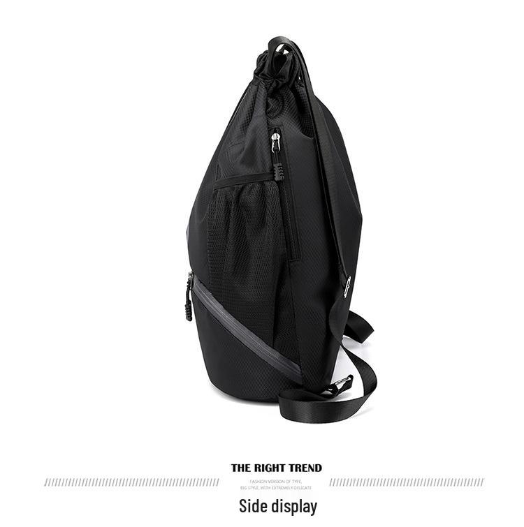 Waterproof No. 7 Basketball Bag with Shoe Compartment, Wet/Dry Separation, Drawstring Backpack for Students, Foldable Storage, Swim Bag