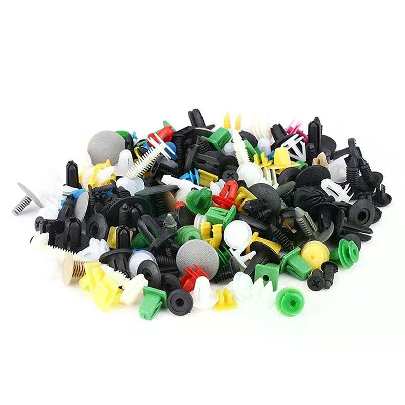 100pcs Universal Mixed Car Various Plastic Rivet Fastener Door Push Pin Auto