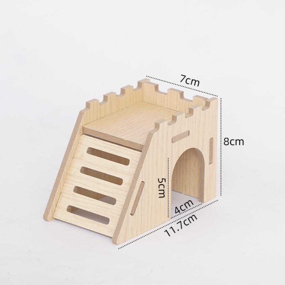 

Durable Hamster House Natural Wooden Small Pets Hideaway New Hamster Hide Villa for Chinchilla G