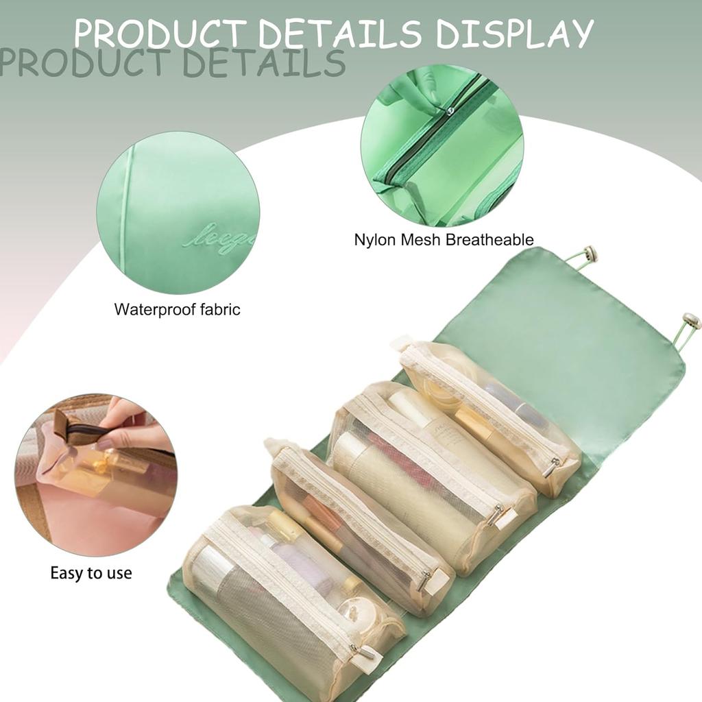Detachable Cosmetic Bag Portable Large Capacity 4 In 1 Makeup Bags Portable Folding Travel Cosmetics Storage Toiletry Bag