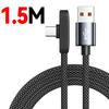 3-1PCS 100W 6A Right-angle USB To Type-C Fast Charging Data Cable Braided Cord for IPhone Samsung Xiaomi Phone Laptop 1/1.5/2m
