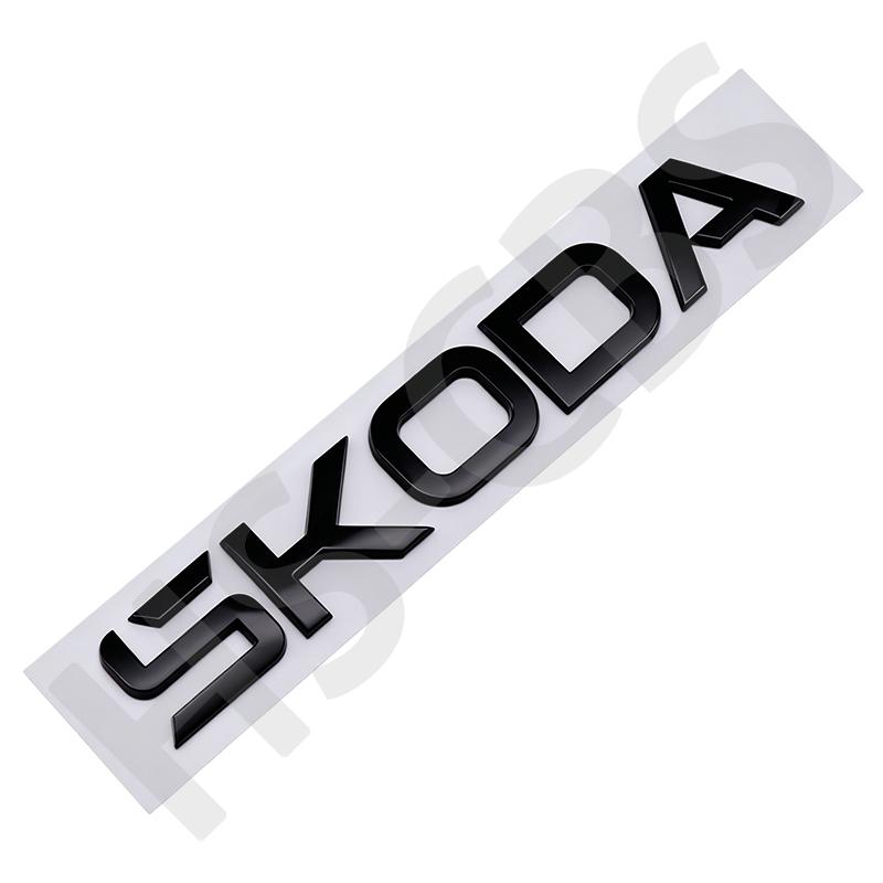 1pcs 3D ABS SKODA Letter Emblem Car Sticker SKODA Logo Car Rear Trunk Badge Decal Sticker Car Exterior Accessories