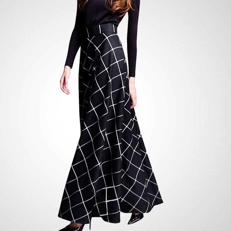 

Осень 2025 Новое поступление Французский стиль Элегантность Мода Клетчатая юбка Светская львица Элегантный стройнящий вид Высокая талия Длинная юбка Мода Lattice L