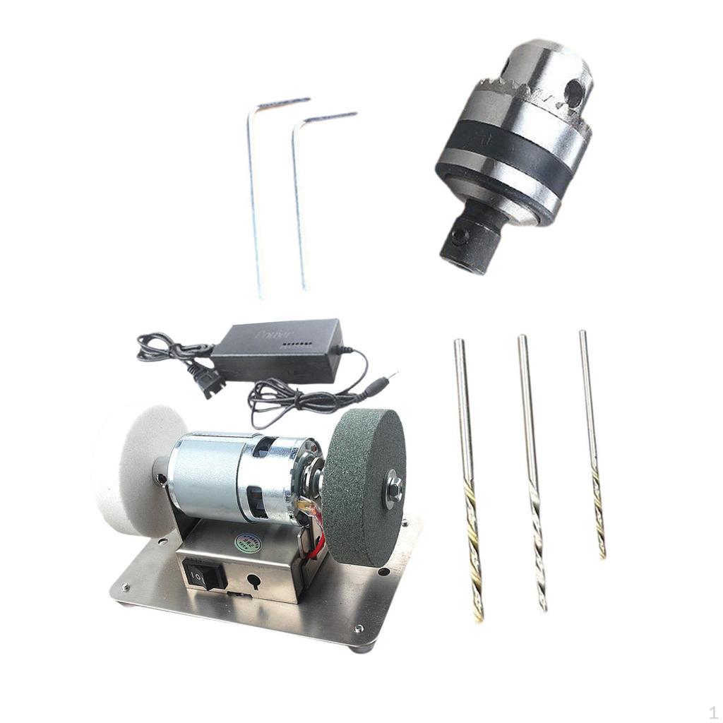 Mini Bench Grinder Grinding Tool 7 Speed Adjustable Crafting Polisher Benchtop Sander for Home