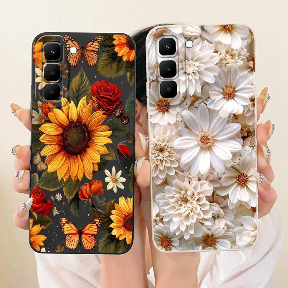 For Infinix Hot 70 X6895 Cute Cat Flower Cartoon Phone Case For Infinix Hot70 Soft Silicone Covers Bumpers