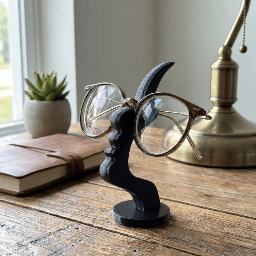 Curved Design Side-Face Shaped Eyeglass Holder Creative Artistic Desk Decor Christmas Present