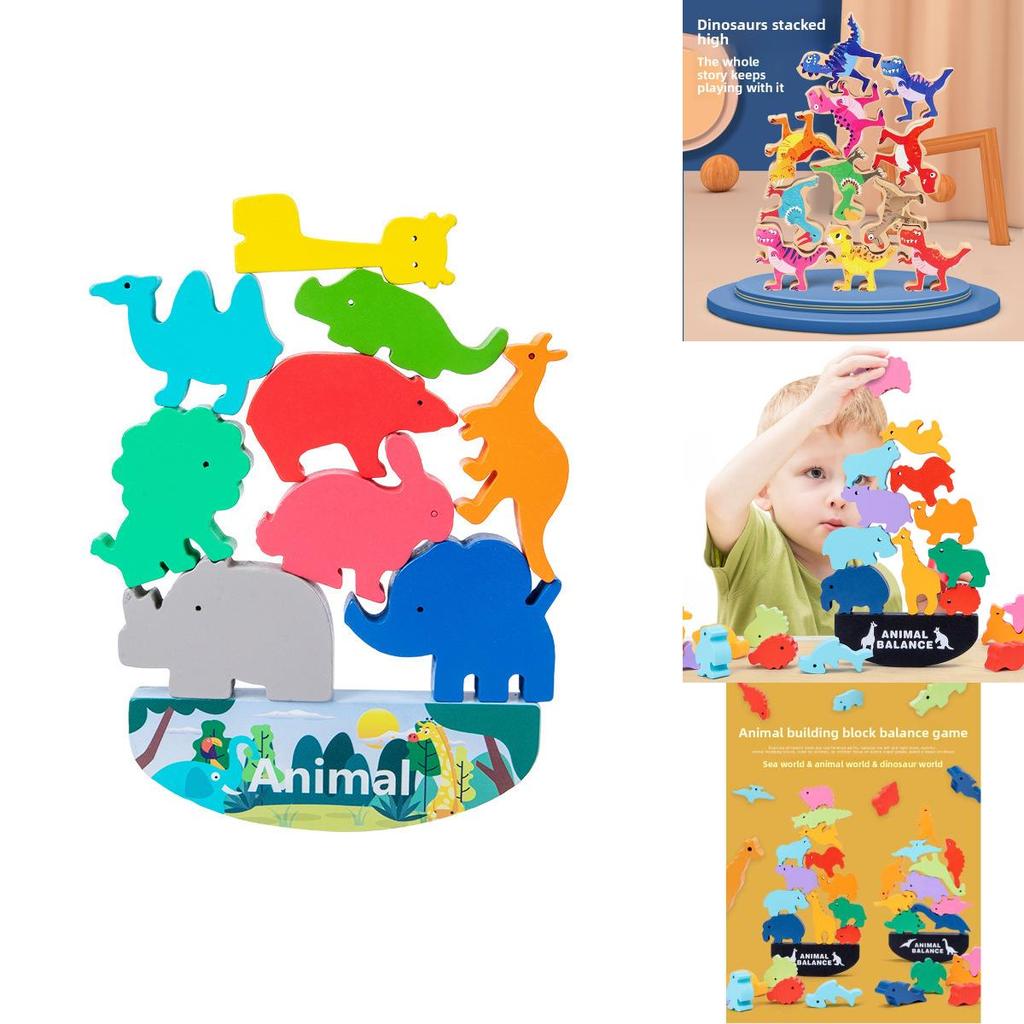 Wooden Animal Stacking Blocks Educational Toy For Baby Cognitive Development And Early Learning