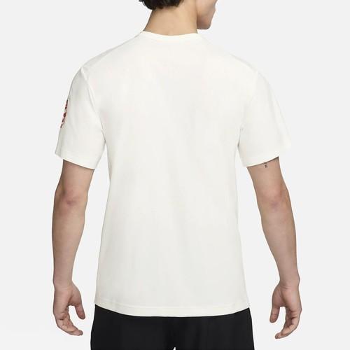 Nike Pánské volné měkké rychleschnoucí tričko na cvičení v bílé barvě