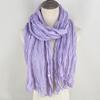 Export Solid Color Crumpled Scarf Women'S Literary And Leisure Cotton And Linen Scarf Versatile Neck Protection Scarf Sunscreen Silk Scarf