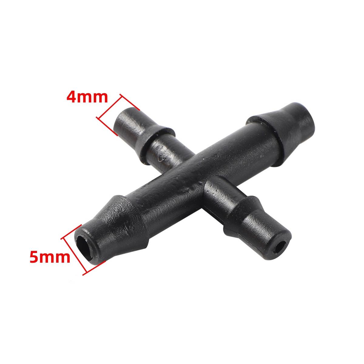 

4/7mm Reducing To 3/5mm Single/Double Barb 4-Way 6-Way Water Splitter Garden Drip-Irrigation Arrow Water Diverter 50Pcs Black