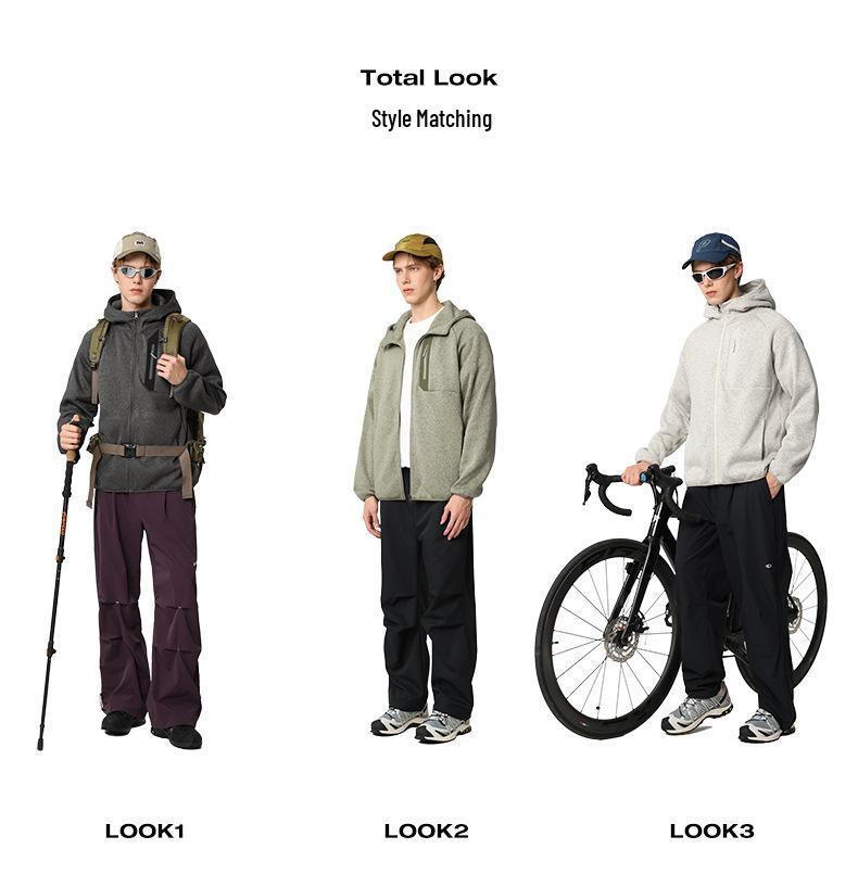 Men's Winter Fleece-Lined Hooded Sweatshirt Jacket