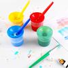 5Pcs Paint Cups Plastic Leak-proof Water Washing Cups with Brush Pen Washer Colorful Paint Brush Water Cup for Kids Art Supplies