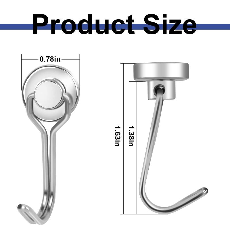 Strong Magnetic Hook Magnetic Hook Strong Neodymium Magnets Hooks for Home Refrigerator Kitchen Key Holder Black Multi-Purpose