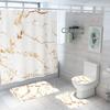 Marble Printed Shower Curtain Rug Lid Toilet Cover Mat Bath Mat Set Bathroom Curtains with 12 Hooks