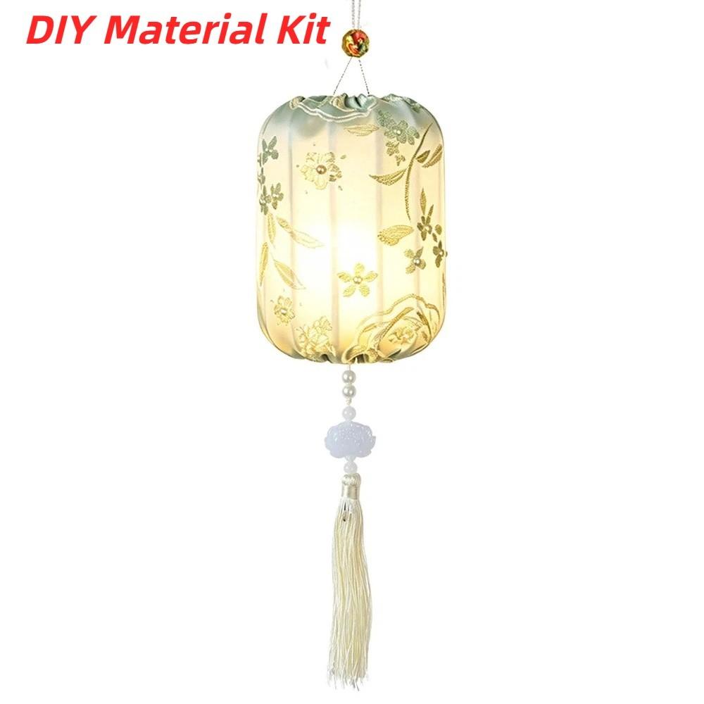 Traditional Wooden Lamp Kit Handmade Mid Autumn Craft Brocade Lantern DIY Autumn