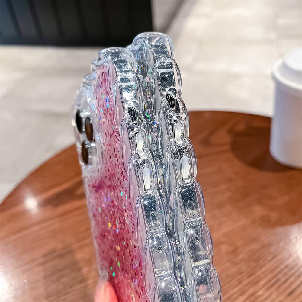 Luksus Shining Glitter Paljetter Telefonveske For Iphone 14 13 12 11 Pro Max 14 Plus 14pro Max Støtsikker Wavy Bumper Silikondeksel