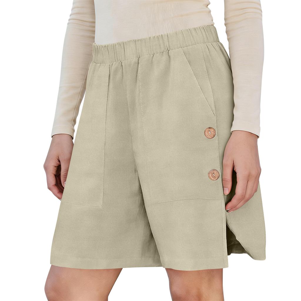 Damen Freizeithose, locker geschnitten, einfarbig, mit Taschen